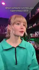 In this comedic skit, creator Kallmekris portrays two exaggerated versions of herself—one with blonde hair and one with long red hair—demonstrating her 'superstitious OCD' through a series of funny, relatable rituals involving a water bottle and specific hand gestures. The video captures the essence of internet humor centered around mental health quirks. by @kallmekris with kallmekris by Original Sound