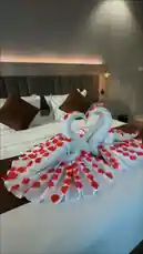 Experience the elegance of Armada Residence through its beautifully decorated rooms, featuring romantic towel art and plush bedding. Explore the spacious lobby with panoramic city views, then indulge in a lavish buffet breakfast with hot dishes and fresh pastries. This tour showcases the hotel's luxurious amenities and inviting atmosphere. by @armadar25 with armadar25 by Contains: Golden Brown (Slowed Down Version) - The Stranglers