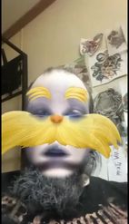 Preview for a Spotlight video that uses the Face Moustache Lens