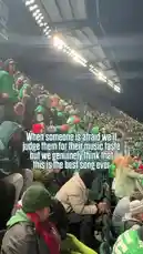 This video captures the electric atmosphere inside a packed NFL stadium during an Eagles game. Fans, clad in green, are shown singing along passionately to a song they all agree is 'the best song ever.' The camera pans across the enthusiastic crowd and the field, showcasing the team's legacy with retired number banners hanging overhead. by @eagles with Original Sound by eagles