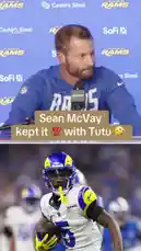 In a press conference, Los Angeles Rams head coach Sean McVay discusses the return of wide receiver Tutu Atwell to the team. McVay shares his thoughts on Atwell's reaction to coming back, highlighting the player's excitement and the strong familiarity within the locker room. The video features clips of McVay speaking at the podium and game footage of Atwell in action. by @yahoosports with Original Sound by yahoosports