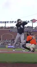 Witness the electrifying moment a batter connects with a pitch during a San Francisco Giants game. The powerful swing sends the ball soaring into the outfield, prompting an immediate sprint from the fielder. This high-energy play unfolds under the bright stadium lights, showcasing the excitement of live baseball. by @sfgiants with Original Sound by sfgiants