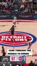 Watch the electric moment as Jalen Duren soars for a powerful dunk during a crucial NBA playoff game. This highlight captures his athleticism and intensity, showcasing why he's a rising star in the league. by @nba with Original Sound by nba