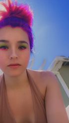 Preview for a Spotlight video that uses the Pink Hair Look Lens