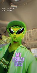 Preview for a Spotlight video that uses the Green Alien Glasses Lens