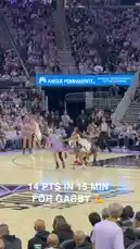 This video captures a dynamic moment from a WNBA basketball game. Players wearing lavender uniforms are seen actively competing against opponents in white. The fast-paced action unfolds on a professional court, with a large crowd of spectators visible in the background, creating an energetic atmosphere. by @wnba with Original Sound by wnba