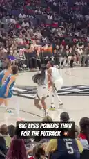 Witness the intensity of a live WNBA game as players battle for control. This clip captures a dynamic moment where a player in white executes a powerful fast break, driving towards the basket against defenders in blue. The crowd is electric, adding to the atmosphere of this high-stakes professional basketball matchup. by @wnba with Original Sound by wnba