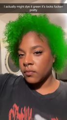 Preview for a Spotlight video that uses the Green Hair Color Lens