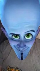 Preview for a Spotlight video that uses the Megamind face Lens