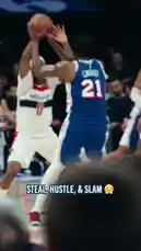 Watch John Wall execute a brilliant steal and finish with a powerful slam dunk for the Washington Wizards. This high-energy clip captures the hustle and intensity of NBA basketball. by @washwizards with original sound