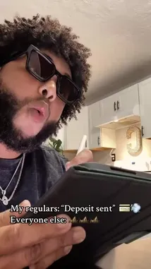 In this quick tip from tattoo artist Jamisson C., he shares his professional approach to handling client deposits. He explains the difference between regular clients who send a deposit and everyone else, using a tablet and stylus to illustrate his point. This practical advice offers insight into managing a successful creative business. by @jam1ssonc with jam1ssonc by Original Sound