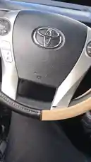 A first-person perspective captures a casual walk down a suburban sidewalk. The camera pans from inside a car, showing a Toyota steering wheel, before moving to the pavement. A ginger cat is seen resting near a green bush. The scene concludes with a view of the grassy area beside the path. by @kochkinmax with kochkinmax by Original Sound