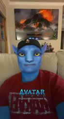Preview for a Spotlight video that uses the Avatar ðŸ”µ Lens