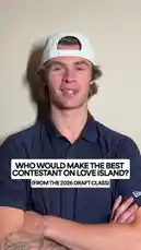 A compilation of interviews with young men from the 2026 NHL Draft Class, where they are asked which one of their peers would make the best contestant on the reality show 'Love Island'. The prospects offer their opinions on who has the right personality, charm, and outgoing nature for the dating competition. by @nhl with Original Sound by nhl