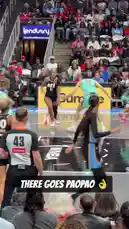 This action-packed clip captures a thrilling moment from a WNBA game. A player in a black jersey executes a powerful dunk over a defender in a light blue uniform. The crowd erupts in excitement as the ball goes through the net, showcasing the athleticism and skill of women's professional basketball. by @wnba with Original Sound by wnba