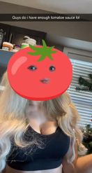 Preview for a Spotlight video that uses the tomatoes face Lens