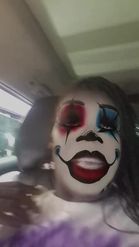 Preview for a Spotlight video that uses the clown makeup Lens