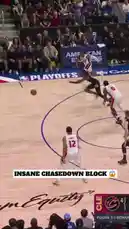 In a tense NBA Playoff game, Cleveland Cavaliers' Ellis intercepts a pass, leading to a fast break. He drives hard to the basket, but Pistons' Thompson attempts a spectacular block. The crowd erupts as Thompson leaps to erase the dunk attempt, showcasing elite defensive prowess. This intense moment captures the high stakes and athleticism of professional basketball. by @nba with Original Sound by nba