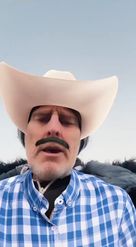 Preview for a Spotlight video that uses the Hat and Slim Mustache Lens