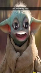 Preview for a Spotlight video that uses the baby yoda Lens