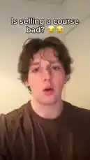 A young man, identified as Noah Cloud, discusses the topic of selling courses while showing his Discord server interface. He points to various channels like 'contracts' and 'software-vault,' suggesting he runs a community focused on business and sales strategies. by @cloud_ventures with cloud_ventures by Original Sound