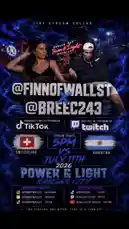 A promotional graphic for a live-streaming event hosted by @FINNOFWALLST and @BREEC243. The stream features a 'Power & Light' themed matchup between Switzerland and Argentina on July 11th, 2026. Viewers can tune in on both TikTok and Twitch. by @breece243 with Don’t know what to call it 🤷🏽‍♂️ by Contains: Don't Know What to Call It - Kevin Gates