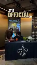 The New Orleans Saints welcome their new rookie class with a series of energetic 'first day in New Orleans' videos. Players like Jeremiah Wright, Lorenzo Styles, Barry Odom, and TJ Hall introduce themselves to the fans, expressing excitement about signing their contracts and getting to work with the team. by @saints with Original Sound by saints