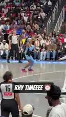 A WNBA player in a black jersey skillfully dribbles the ball down the court, evading a defender in a teal uniform. The crowd watches intently from the stands as she drives towards the basket. by @wnba with Original Sound by wnba