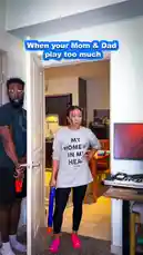 In a playful family moment, a man and a woman enter a room armed with toy water guns. They appear to be about to start a fun water gun fight, but their daughter quickly intervenes. She stands in the doorway, holding her own water gun and speaking to them with a look of exasperation, clearly telling them to stop playing too much. The parents react with amusement, and the man even turns to smile at the camera before they both leave the room, leaving the daughter to deal with the aftermath. by @theclassiiics with Original Sound by theclassiiics