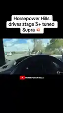 Experience the thrill of driving a high-performance vehicle from the driver's seat. This video features Horsepower Hills behind the wheel of his stage 3+ tuned Supra, showcasing its power and handling on a sunny day. See the custom digital dashboard as it lights up during acceleration through city streets. by @horsepwrhills with horsepwrhills by Original Sound