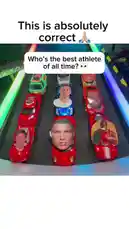 In this dynamic toy car race curated by Emiliano, legendary athletes face off in a thrilling competition to determine who is truly the best athlete of all time. Watch as their iconic faces adorn the cars, racing down a vibrant track illuminated by colorful lights. by @amiliflips with Original Sound by amiliflips