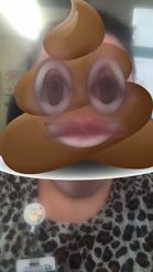 Preview for a Spotlight video that uses the poop emoji face Lens