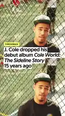 #jcole dropped his debut album 'cole world: the sideline story' 15 years ago that featured standout hit "work out." by @geniusverified with Original Sound by geniusverified