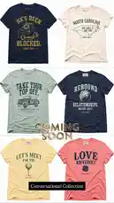 In this exclusive preview, Mark The Shark presents his new 'Conversational Collection' of graphic tees. The video showcases six distinct designs across various colors, including witty slogans like 'HE'S BEEN BLOCKED.', 'TAKE YOUR TOP OFF.', and 'LOVE ANYONE?'. Each tee features vintage-inspired typography and illustrations, hinting at a retro, playful brand aesthetic. With the text 'COMING SOON' prominently displayed, this teaser is designed to build hype for the upcoming launch. by @mts550 with original sound