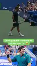 In a heartwarming scene from the US Open, tennis legend Roger Federer takes a moment after his match to personally sign a ball for a young fan who is overcome with emotion. The fan, visibly moved to tears, receives the autograph and shares a special connection with the Swiss maestro, creating a truly unforgettable memory. by @yahoosports with Original Sound by yahoosports