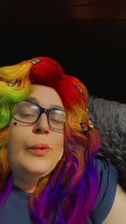 Preview for a Spotlight video that uses the Rainbow Hair Lens