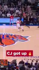 Watch CJ McCollum unleash his scoring prowess in a fast-paced NBA game against the New York Knicks. This highlight captures a dynamic offensive play where McCollum drives to the basket, showcasing his agility and finishing ability. The scoreboard shows the game is in the 2nd quarter with the Knicks leading 35-34. The 'CJ got up 🔥' text overlay emphasizes his impressive athleticism. This clip is perfect for fans of NBA highlights, player performances, and intense basketball action. by @atlhawks with Original Sound by atlhawks