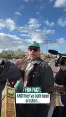 A group of cheerleaders, identified as being from the Eagles, are on a tour bus in London. They share a 'fun fact' about Big Ben and the Liberty Bell, which is displayed on screen. A man in a green cap then speaks to the camera, confirming the fact and mentioning he learned it from a legendary London tour guide. by @eagles with Original Sound by eagles