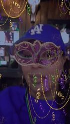 Preview for a Spotlight video that uses the MARDI GRAS MASKS Lens