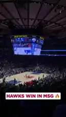 Witness the thrilling conclusion of the Atlanta Hawks' game against the New York Knicks at Madison Square Garden. The arena buzzes with energy as fans celebrate the Hawks' hard-fought win in a packed house. by @atlhawks with Original Sound by atlhawks