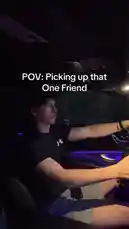 A young man drives at night, pulling over to pick up his friend. The friend gets into the passenger seat, immediately pulls out a pillow and blanket, and proceeds to fall fast asleep, snuggling in for a nap. It's a relatable moment of friendship and travel fatigue. by @horsepwrhills with horsepwrhills by Original Sound