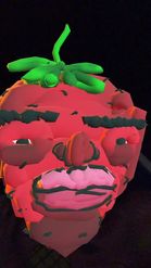 Preview for a Spotlight video that uses the Strawberry Head Lens
