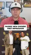 A Yahoo Sports analyst discusses the San Diego Padres' new ownership group, Jose E. Feliciano and Kwanza Jones. He contrasts their modern, energetic press conference—featuring original music and statements of hope—with the traditional image of an old-school sports owner. The event was described as 'cringey,' 'inspiring,' and 'unbelievably entertaining.' by @yahoosports with Original Sound by yahoosports