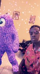 Preview for a Spotlight video that uses the Purple Monster Costume Lens