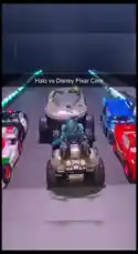 In this dynamic stop-motion animation created by Emiliano, toy cars from Disney Pixar's 'Cars' franchise, including Lightning McQueen, face off against rugged military vehicles on a futuristic track. Watch as the red race car speeds through neon-lit lanes, pursued by armored vehicles piloted by green-armored figures, creating an exciting crossover battle. by @amiliflips with Original Sound by amiliflips