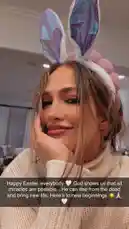 In this heartfelt social media post, Jennifer Lopez shares a joyful Easter moment while wearing festive bunny ears. She reflects on faith and resurrection with a powerful message about miracles and new beginnings. Her warm presence and inspirational words create a touching connection with fans. by @jlobts with original sound