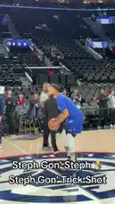 Watch as Golden State Warriors star Stephen Curry executes an incredible trick shot during a pre-game warm-up at Chase Center. This jaw-dropping moment captures his legendary skill and flair for the dramatic. by @warriors with Original Sound by warriors