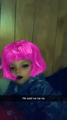 Preview for a Spotlight video that uses the Pink Haircut Lens