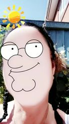 Preview for a Spotlight video that uses the Peter Griffin Face Lens