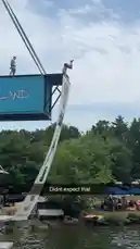 Witness an exhilarating moment as a diver executes a perfect handstand before launching off a towering platform into a serene lake below. The crowd watches in awe from the shore, capturing the daring feat of athleticism and courage. by @digiflips with Original Sound by digiflips